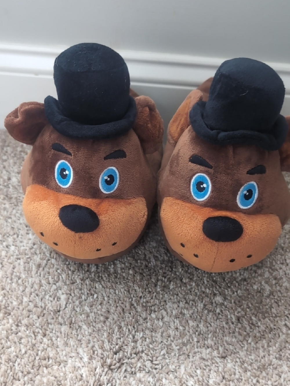 Kids Size Large Freddy Fazbear Plush Slippers
